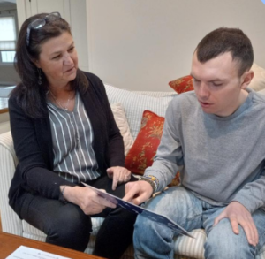 Laura working with speller